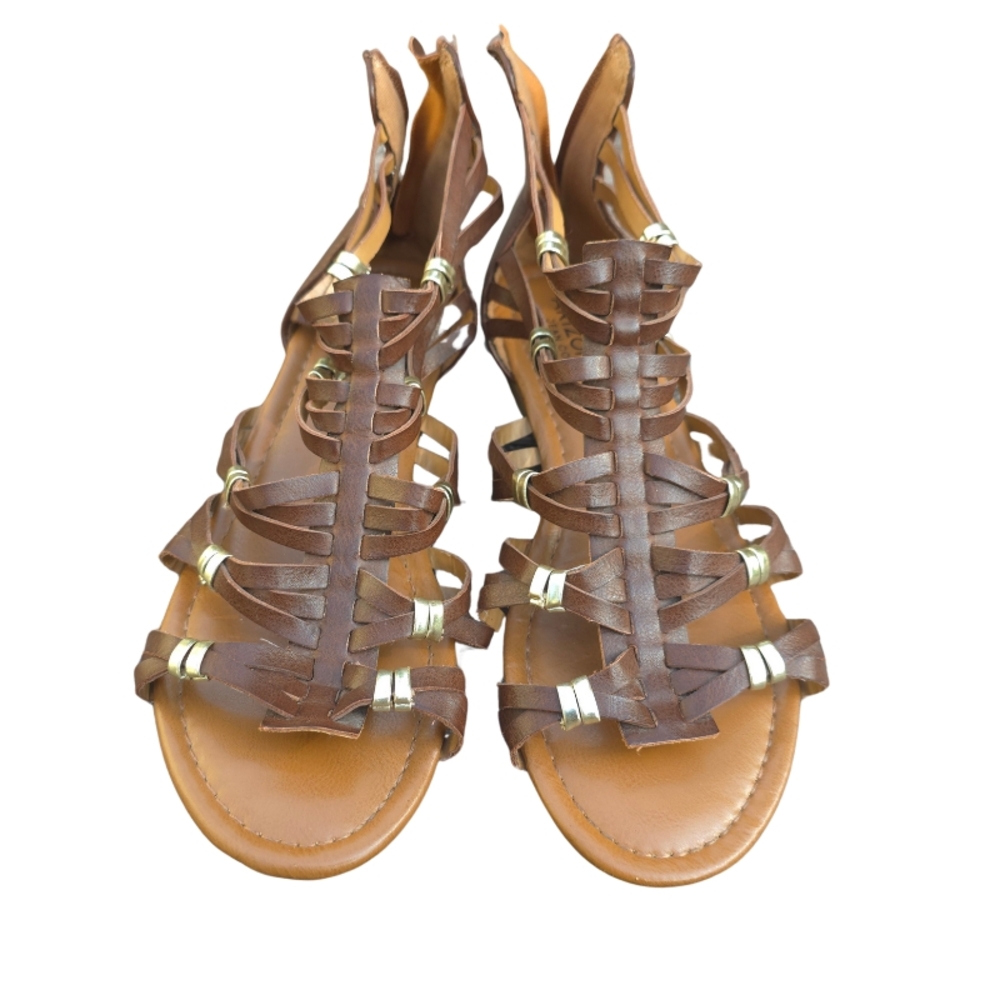 Arizona Jean Company Brown Gladiator Sandals Flat Sole